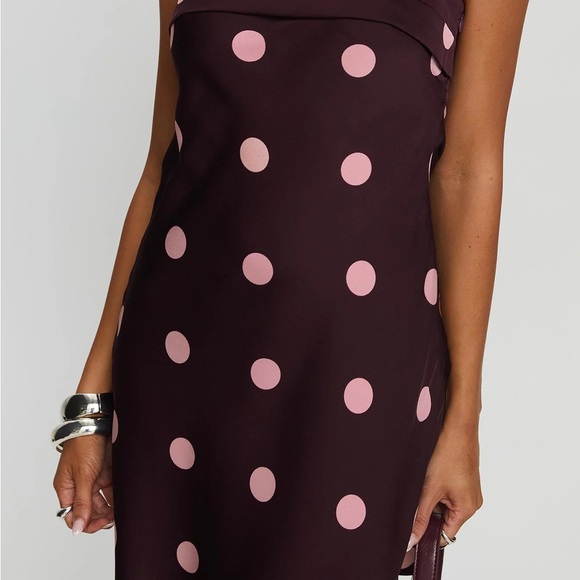 Princess Polly Phillipa Mini Dress Plum / Pink Polka Dot - Picture 6 of 12